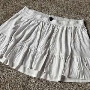 Torrid White Gauze Ruffle Mini Skirt Size 5 #13084753